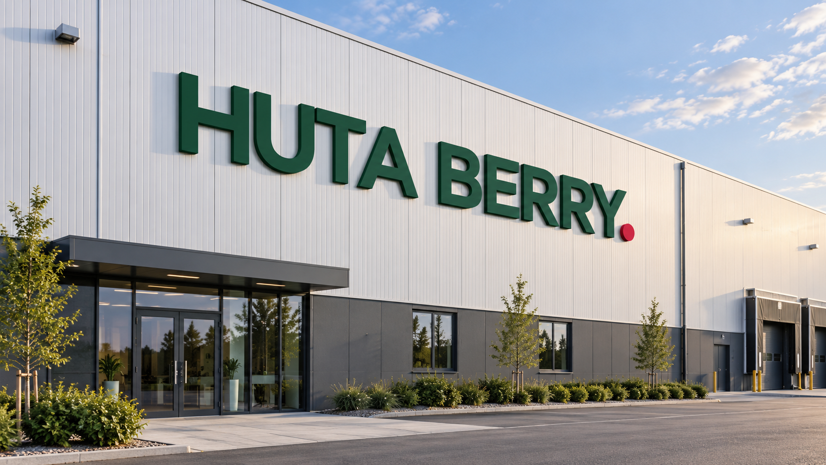 Concept illustration of a facade with HUTA BERRY signage